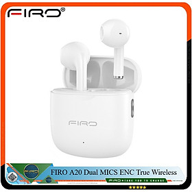 Tai Nghe Bluetooth Nhét Tai Không Dây FIRO A20 - Tai Nghe Bluetooth ENC Giảm Tiếng Ồn Thông Minh - Tai Nghe FIRO A20 Bluetooth 5.3 - Công Nghệ Kháng Nước IPX5 - Tai Nghe Không Dây FIRO A20 - Phù Hợp Với Tất Cả Dòng Máy - Hàng Chính Hãng - FIRO A20 Màu Trắng