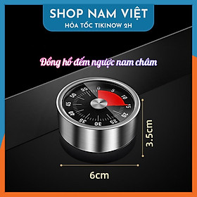 Đồng Hồ Pomodoro Hẹn Giờ 60 Phút Kim Loại Nhiều Kiểu Dáng - Nam châm đen